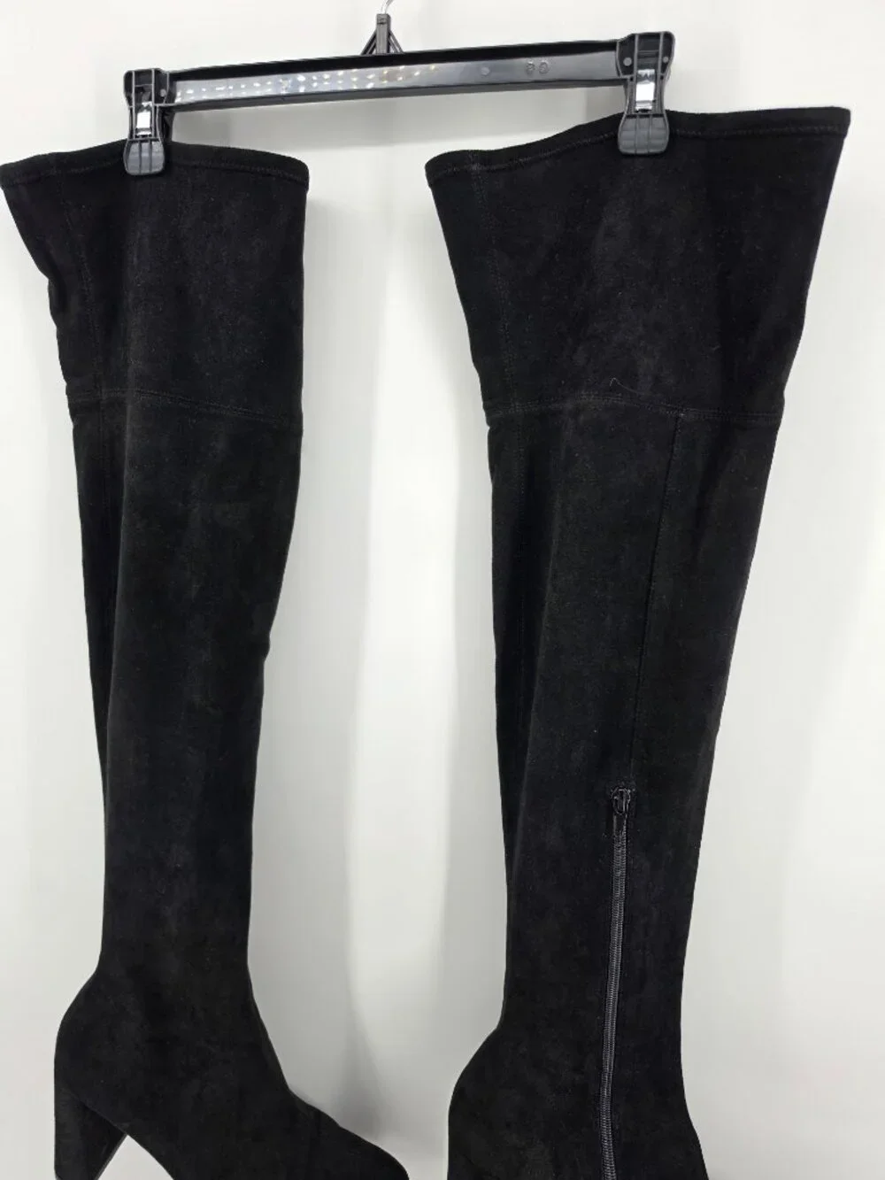 Jeffrey Campbell Parisah 2 Black Suede Over the Knee Boots Block Heel 9.5